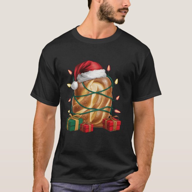 Julafton Lighting Santa Hat Bread-jul T Shirt (Framsida)