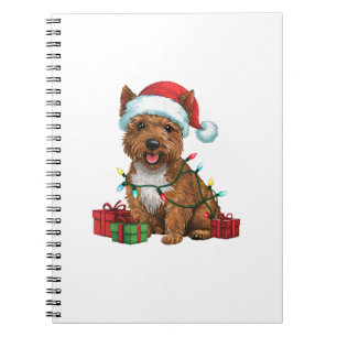Julafton Lighting Santa Hat Cairn Terrier Hund Chr Anteckningsbok
