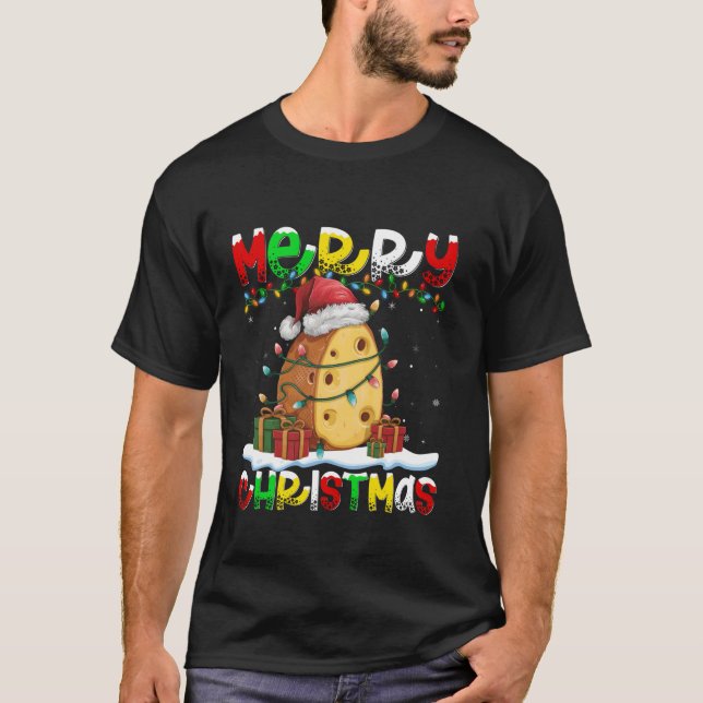 Julafton Lighting Santa Hat Cheese God jul T S Shirt (Framsida)