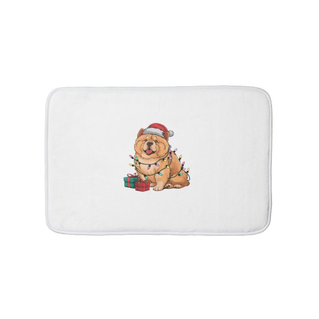 Julafton Lighting Santa Hat Chow Chow Hund jul Badrumsmatta (Framsidan)