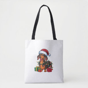 Julafton Lighting Santa Hat Dachshund Hund jul Tygkasse