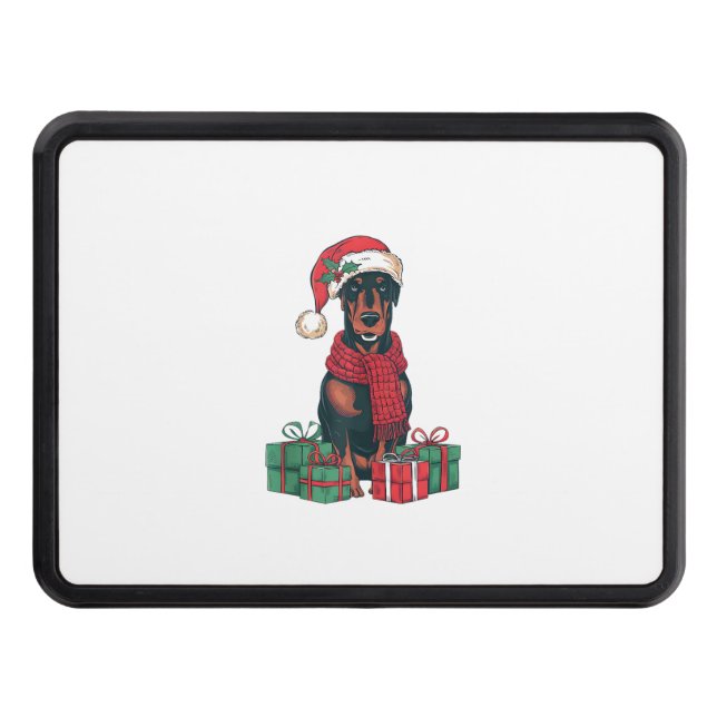 Julafton Lighting Santa Hat Doberman Hund jul Dragkroksskydd (Framsidan)