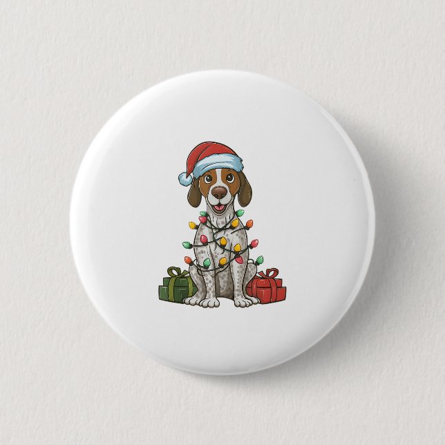 Julafton Lighting Santa Hat English Pointer Hund J Knapp (Framsida)
