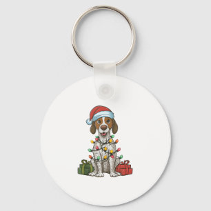 Julafton Lighting Santa Hat English Pointer Hund J Nyckelring