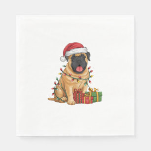 Julafton Lighting Santa Hat Fransk Mastiff Hund Ch Pappersservett