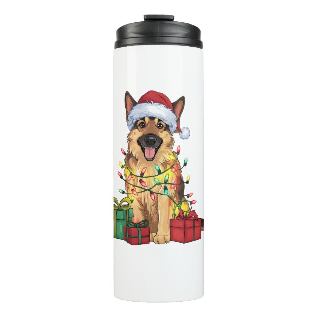 Julafton Lighting Santa Hat German Shepherd Hund K (Framsida)