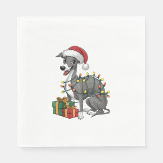 Julafton Lighting Santa Hat Italienska Greyhound H Pappersservett