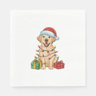 Julafton Lighting Santa Hat Labrador Retriever Hun Pappersservett