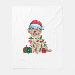 Julafton Lighting Santa Hat Maltesisk Hund jul Fleecefilt