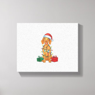 Julafton Lighting Santa Hat Pommern Hund jul Canvastryck