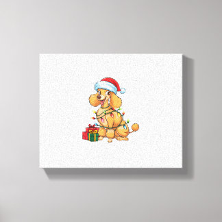 Julafton Lighting Santa Hat Pudel Hund jul_1 Canvastryck