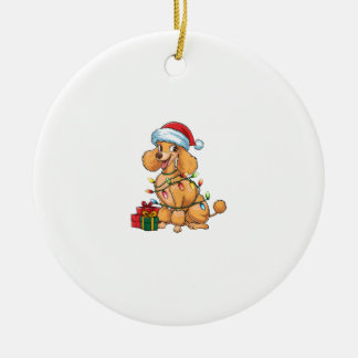 Julafton Lighting Santa Hat Pudel Hund jul_1 Julgransprydnad Keramik
