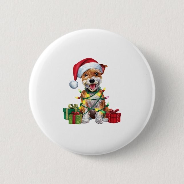 Julafton Lighting Santa Hat Skye Terrier Hund jul Knapp (Framsida)
