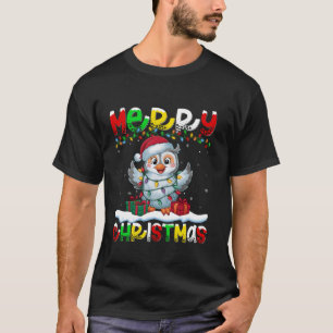 Julafton Lighting Santa Hat Snowy Uggla Bird Merry T Shirt
