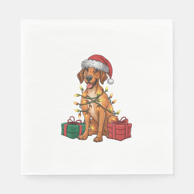 Julafton Lighting Santa Hat Thai Ridgeback Hund Ch Pappersservett (Framsidan)