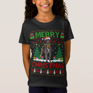 Julafton Lighting Santa Hat Ugly Irish Wolfhound C T Shirt