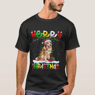 Julafton Lighting Santa Hat Underbar Pyrenées Hund T Shirt