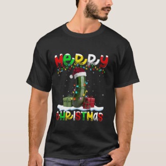 Julafton Lighting Santa Hat Zucchini God jul T Shirt