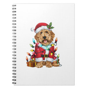 Julafton Lighting Santa Labradoodle Hund jul Anteckningsbok