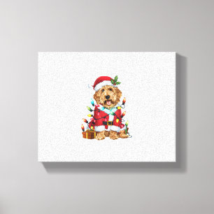 Julafton Lighting Santa Labradoodle Hund jul Canvastryck