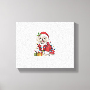 Julafton Lighting Santa Malese Hund jul Canvastryck
