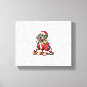 Julafton Lighting Santa Newfoundland Hund jul Canvastryck
