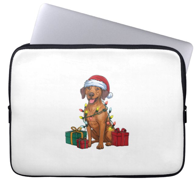 Julafton Lighting Santa Rhodesian Ridgeback Hund K Laptop Fodral (Framsidan)