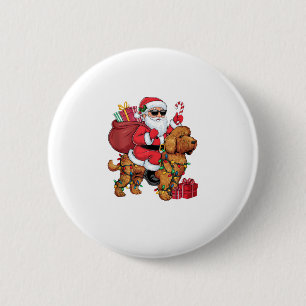 Julafton Lighting Santa Riding Cockapoo Hund jul Knapp