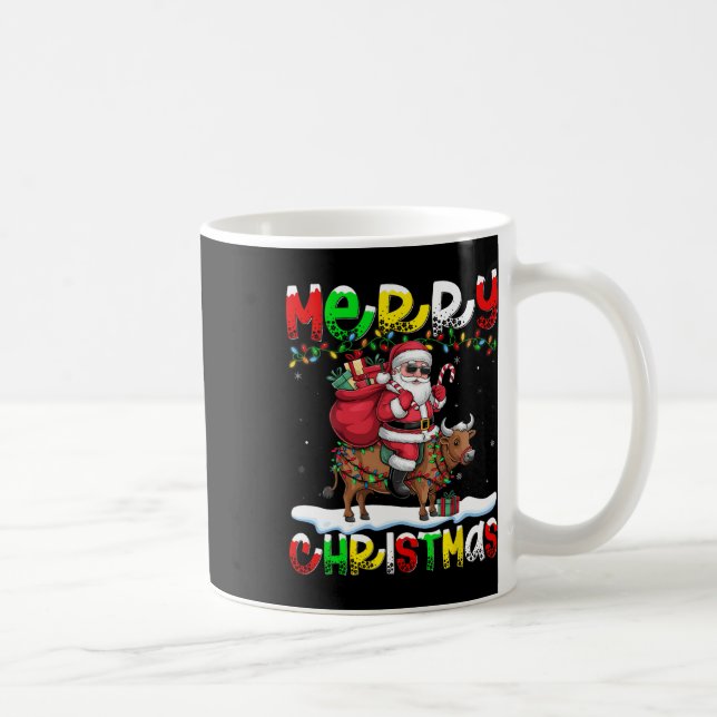 Julafton Lighting Santa Riding Cow God jul Kaffemugg (Höger)