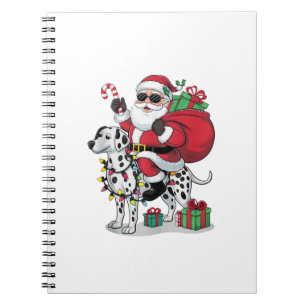 Julafton Lighting Santa Riding Dalmatian Hund jul Anteckningsbok