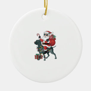 Julafton Lighting Santa Riding Great dane Hund Chr Julgransprydnad Keramik