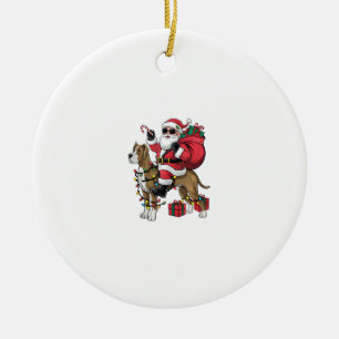 Julafton Lighting Santa Riding Great dane Hund Chr Julgransprydnad Keramik