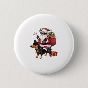 Julafton Lighting Santa Riding Miniature Pinscher Knapp