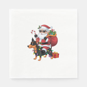 Julafton Lighting Santa Riding Miniature Pinscher Pappersservett