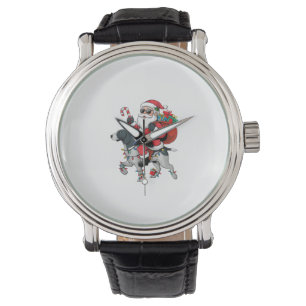 Julafton Lighting Santa Riding Poeing Hund jul Armbandsur