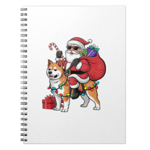 Julafton Lighting Santa Riding Shiba Inu Hund jul Anteckningsbok