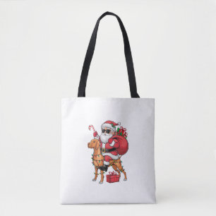 Julafton Lighting Santa Riding Vizsla Hund jul Tygkasse