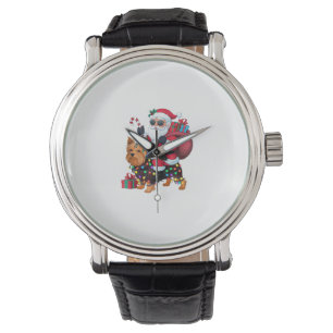 Julafton Lighting Santa Riding Yorkshire Terrier H Armbandsur
