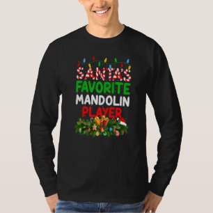 Julafton Lighting Santa S Favorite Mandolin Player T Shirt