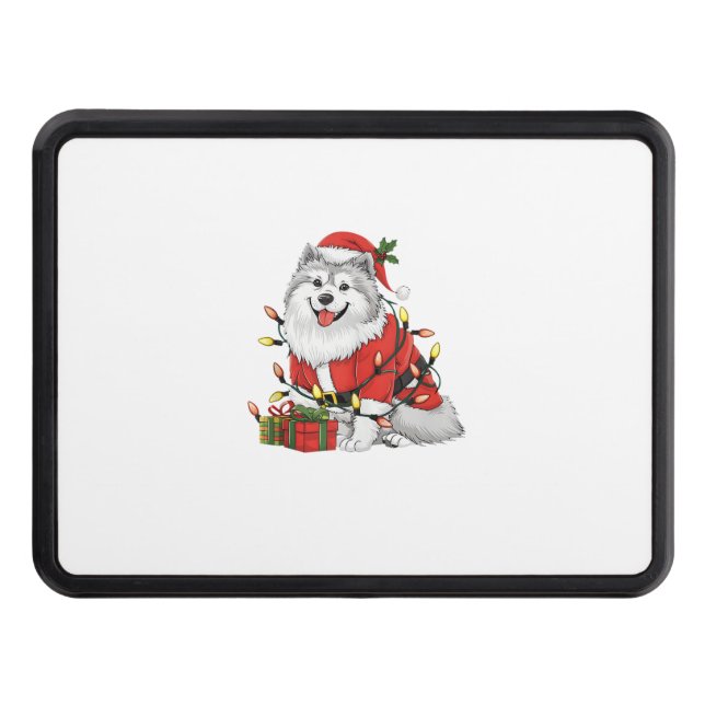 Julafton Lighting Santa Samoyed Hund jul Dragkroksskydd (Framsidan)