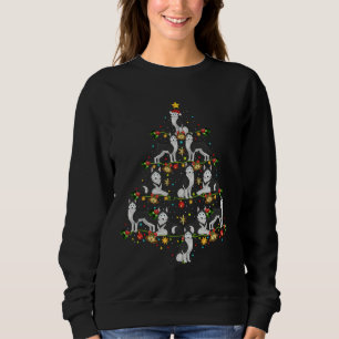 Julafton Lighting Santa Siberian husky Hund jul T Shirt