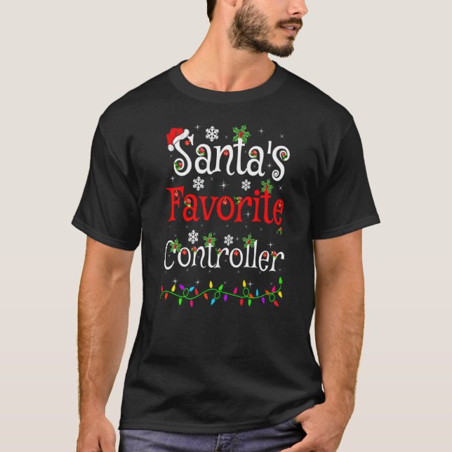 Julafton Lighting Santa's Favorite Controller Chri T Shirt (Framsida)