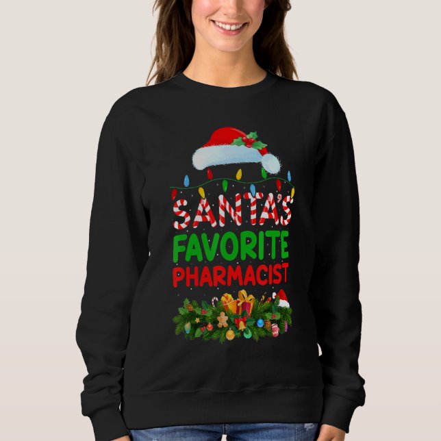 Julafton Lighting Santa's Favorite Pharmacist Chri T Shirt (Framsida)