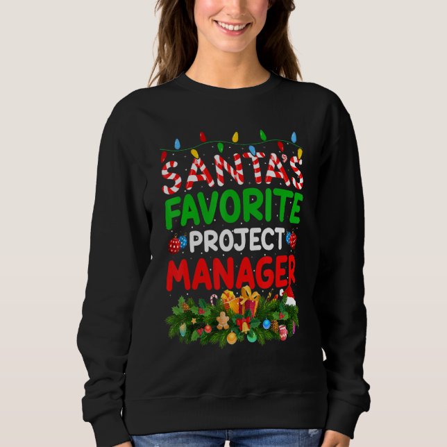 Julafton Lighting Santa's Favorite Project Manager T Shirt (Framsida)