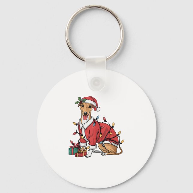 Julafton Lighting Tomtvitling Hund jul Nyckelring (Framsida)