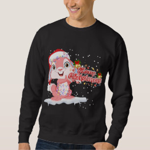 Julafton Lighting Träd Santa Hat Rabbit Bunny Chri Lång Ärmad Tröja