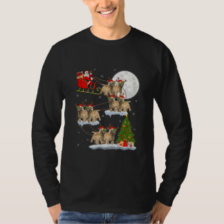 Julafton Lighting Träd Santa Riding Cairn Terrier T Shirt