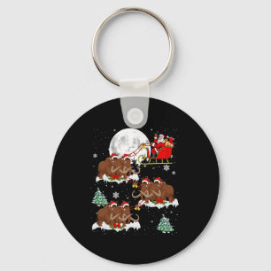Julafton Lighting Träd Santa Riding Wooly Mammoth Nyckelring