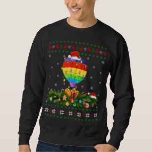 Julafton Lighting Träd Santa Ugly Luftballong Chri Lång Ärmad Tröja