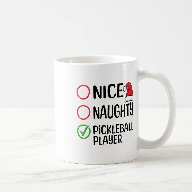 Julafton-lista för jultomten Pickleball Player Kaffemugg (Höger)